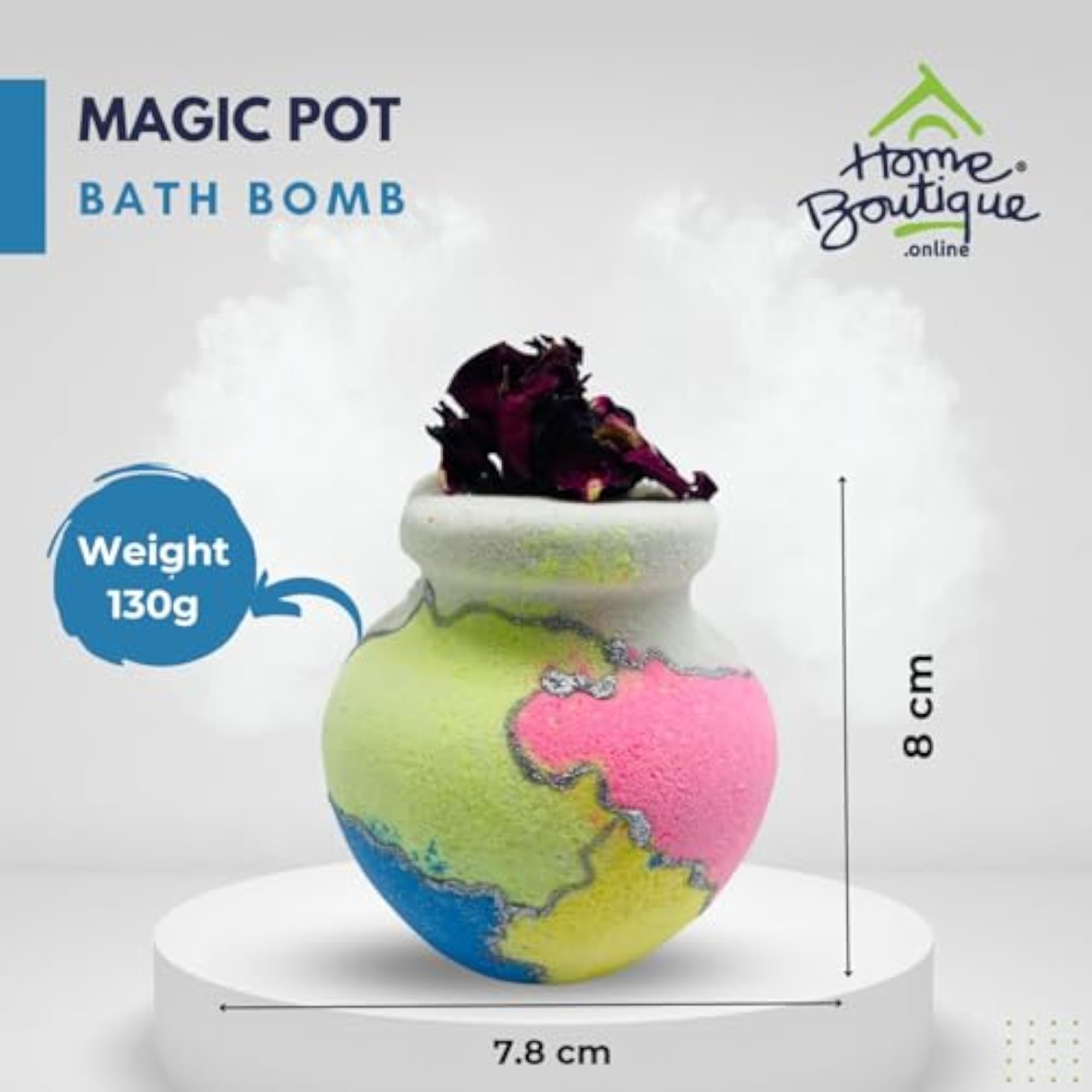 Luxury Handmade Bath Bomb Set with Dried Rose Petals